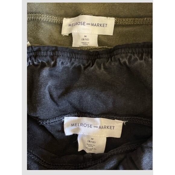 Melrose & Market Leggings Girls Medium 8/10 Black & Green Moto Cotton NWT - Picture 5 of 6